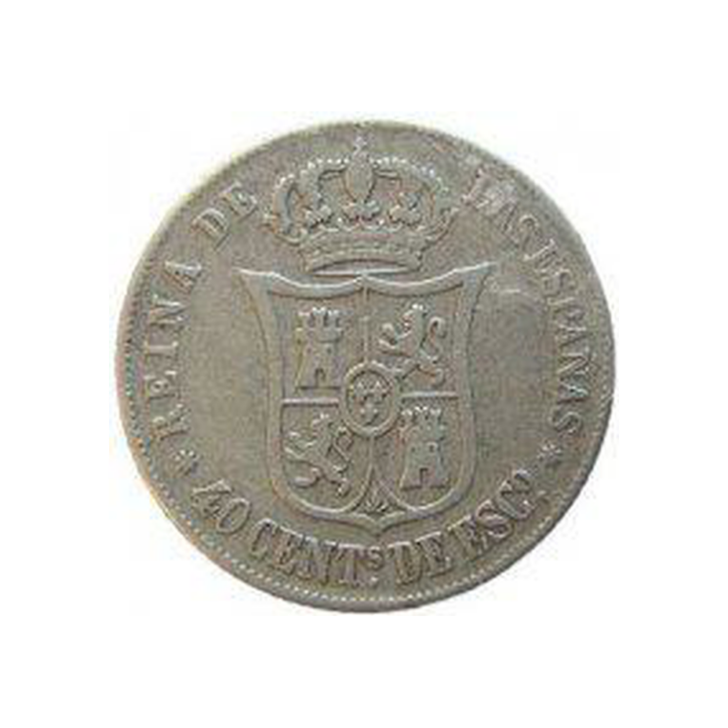 <b>Cuarenta céntimos de escudo</b>   Año 1865. - Image 3