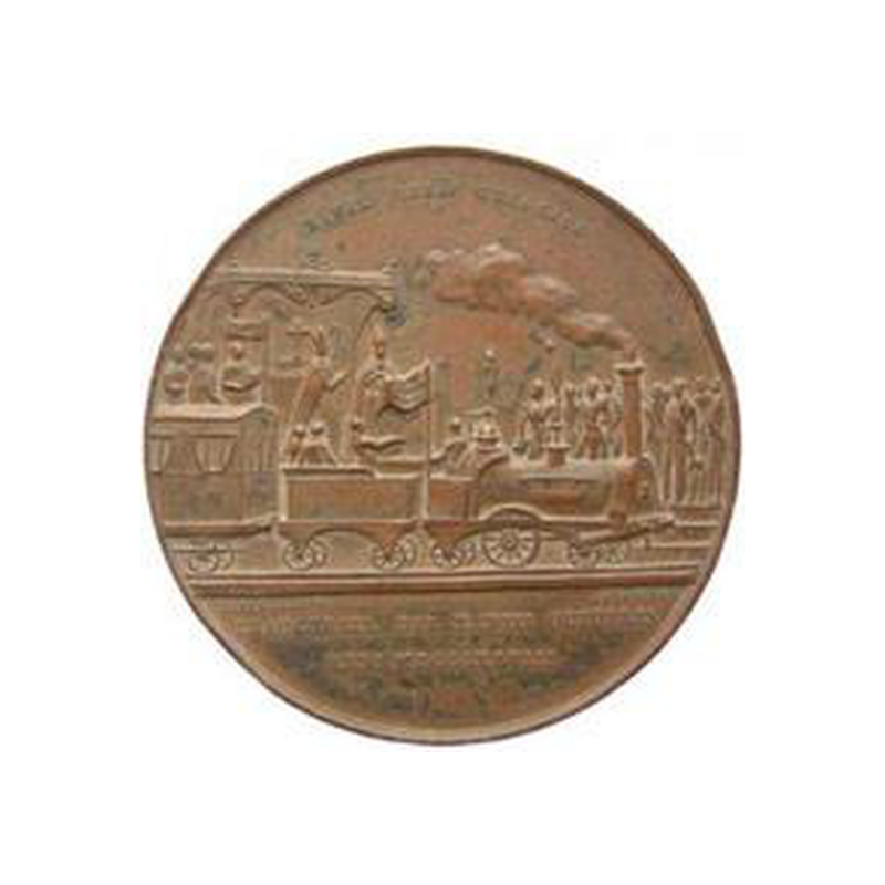 <b>Medalla conmemorativa de la inauguración de la vía de ferrocarril Barcelona-Mataró</b>   Año 1848. - Image 2